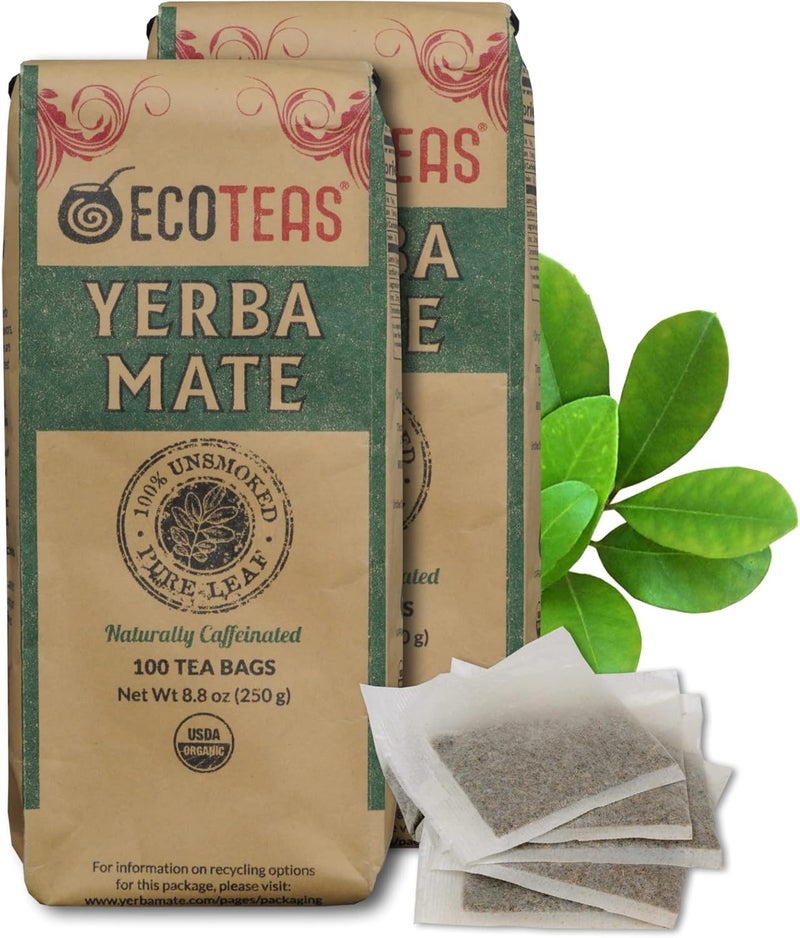 ECOTEAS Organic Unsmoked Yerba Mate Tea Bags - Image 1